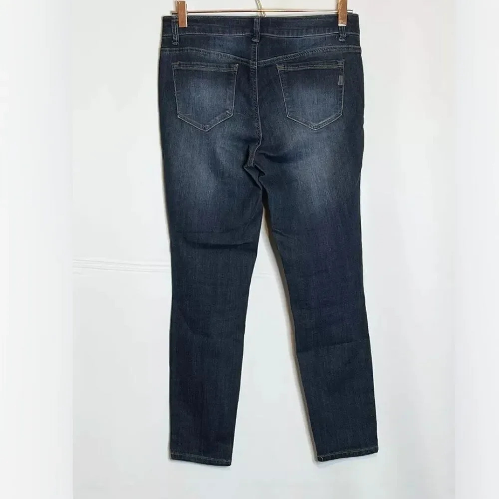 𝅺1822 Denim Stitch Fix Jeans Distressed Skinny Stretch Dark Wash 27 Inch Inseam - Picture 4 of 10